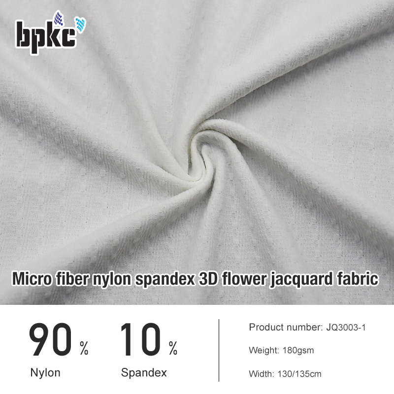 Micro fiber nylon spandex 3D flower jacquard fabric for underwear